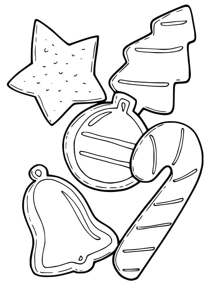 Nice christmas cookies coloring page