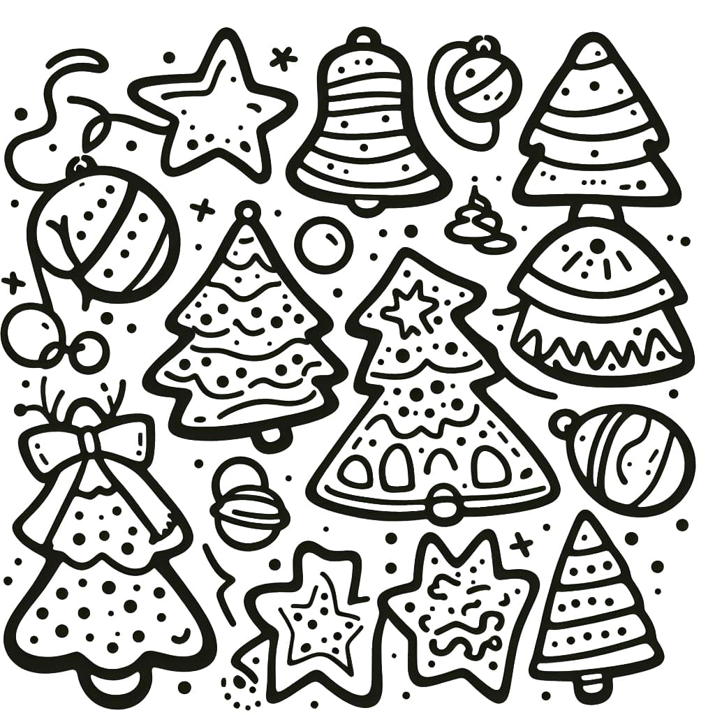 Christmas cookies coloring pages