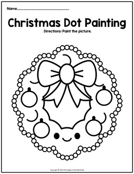 Christmas dot painting printable worksheets by the keeper of the memories