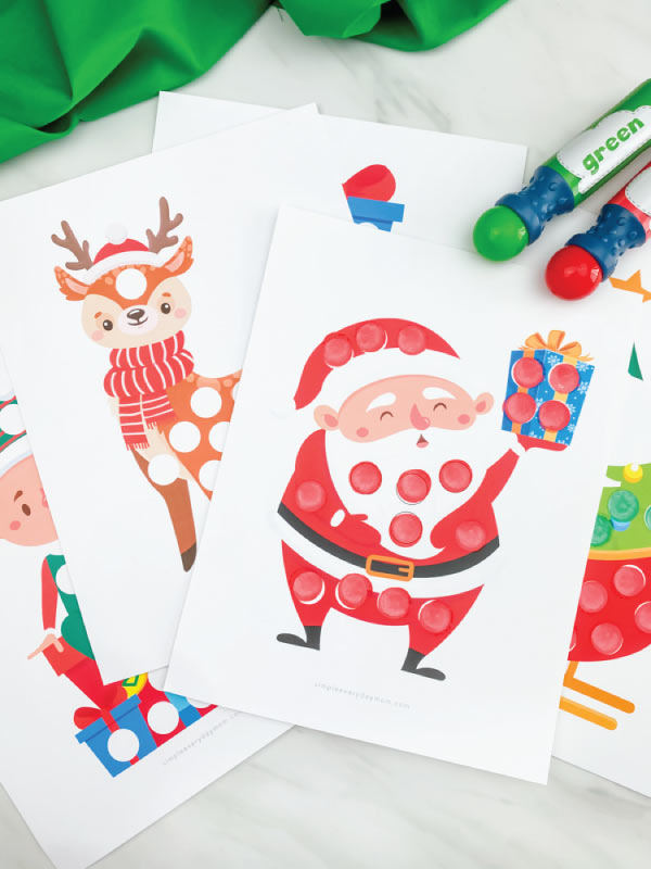 Fun christmas do a dot printables for kids