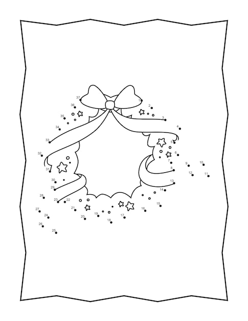 Premium vector christmas dot to dot connect the dot coloring pages