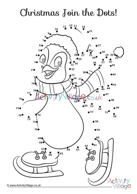 Christmas penguin dot to dot