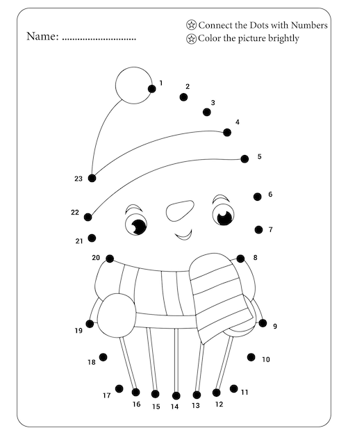 Premium vector dot to dot christmas coloring page
