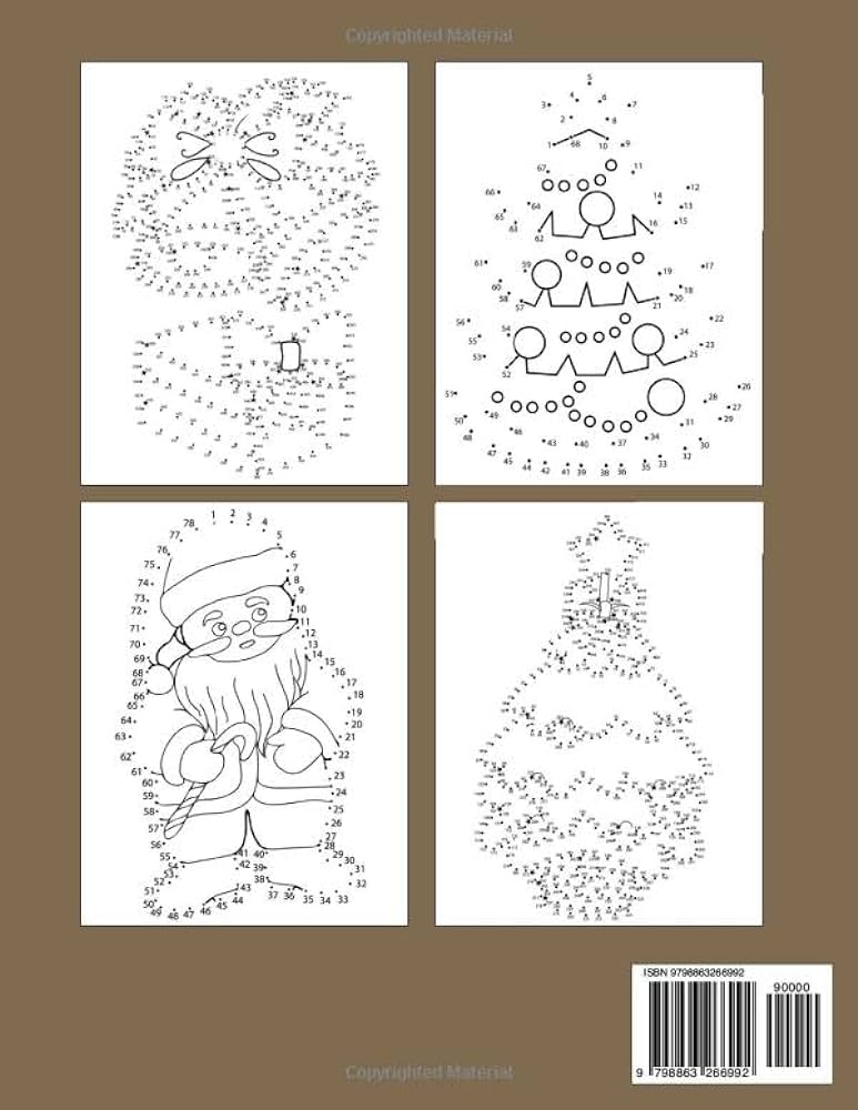 Large print christmas dot to dot book for adult seniors connect the dot to dot for adults of their favorite christmas holiday scenes such as santa christmas tree winter scenes