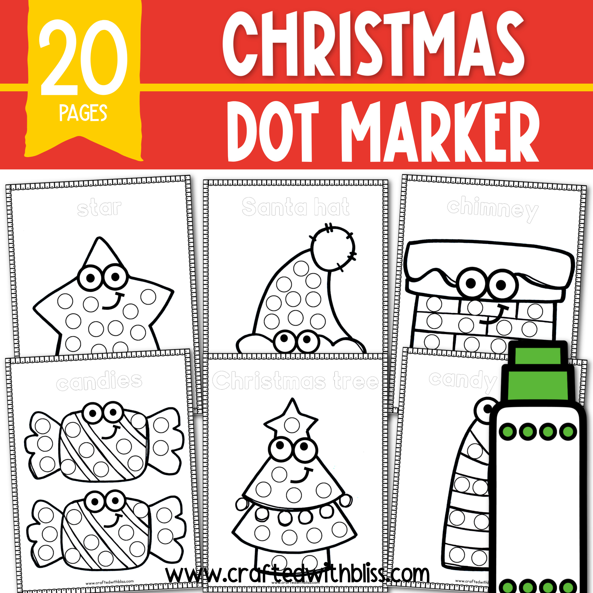 Free christmas dot marker activity