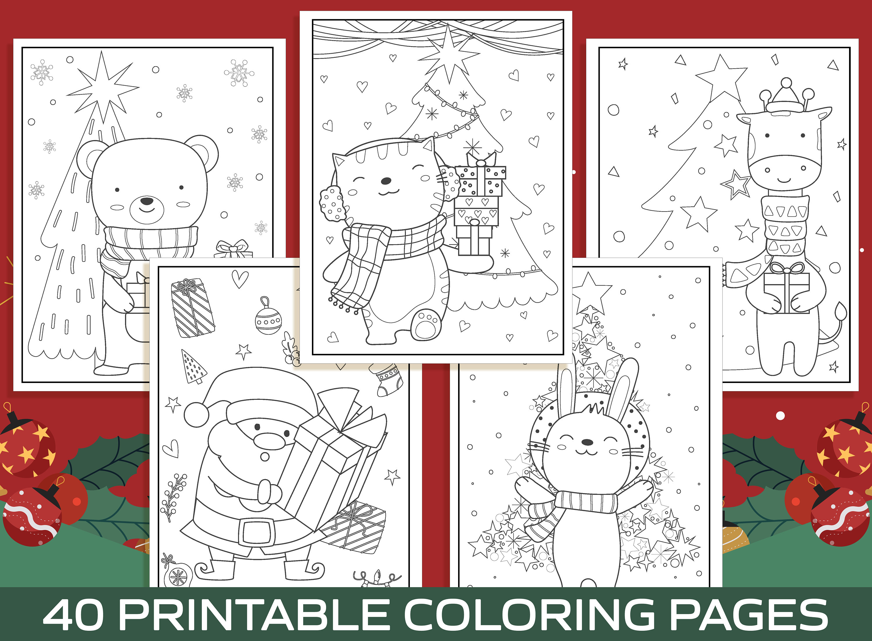 Christmas coloring pages printable christmas coloring pages for kids boys girls teens christmas party activity christmas gift
