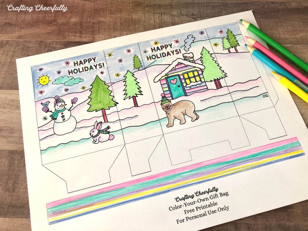 Printable holiday gift bag