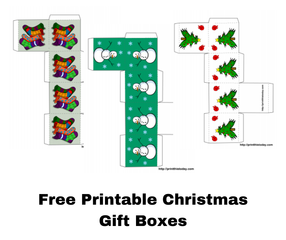 Free printable christmas boxes