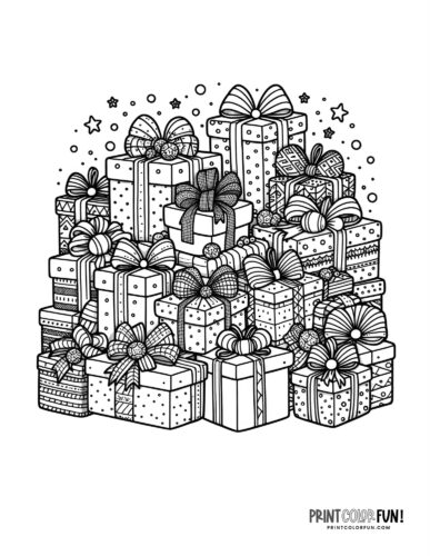 Christmas present clipart coloring pages plus quick easy activities you can do with em at