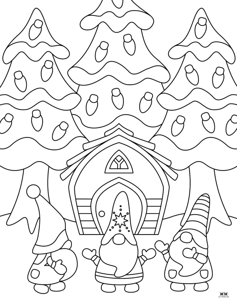Christmas gnome coloring pages