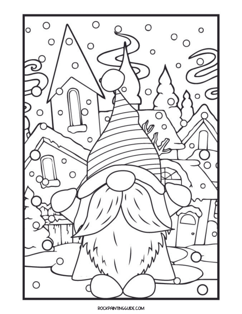 Cute christmas gnome coloring pages free printables