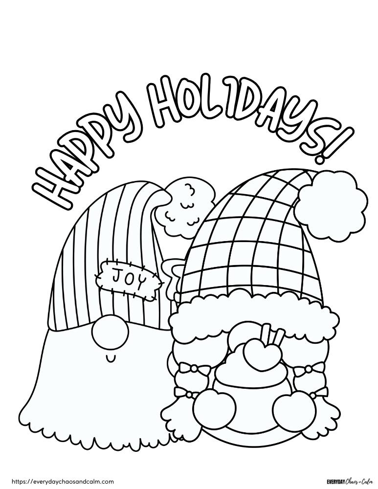 Free christmas gnome coloring pages