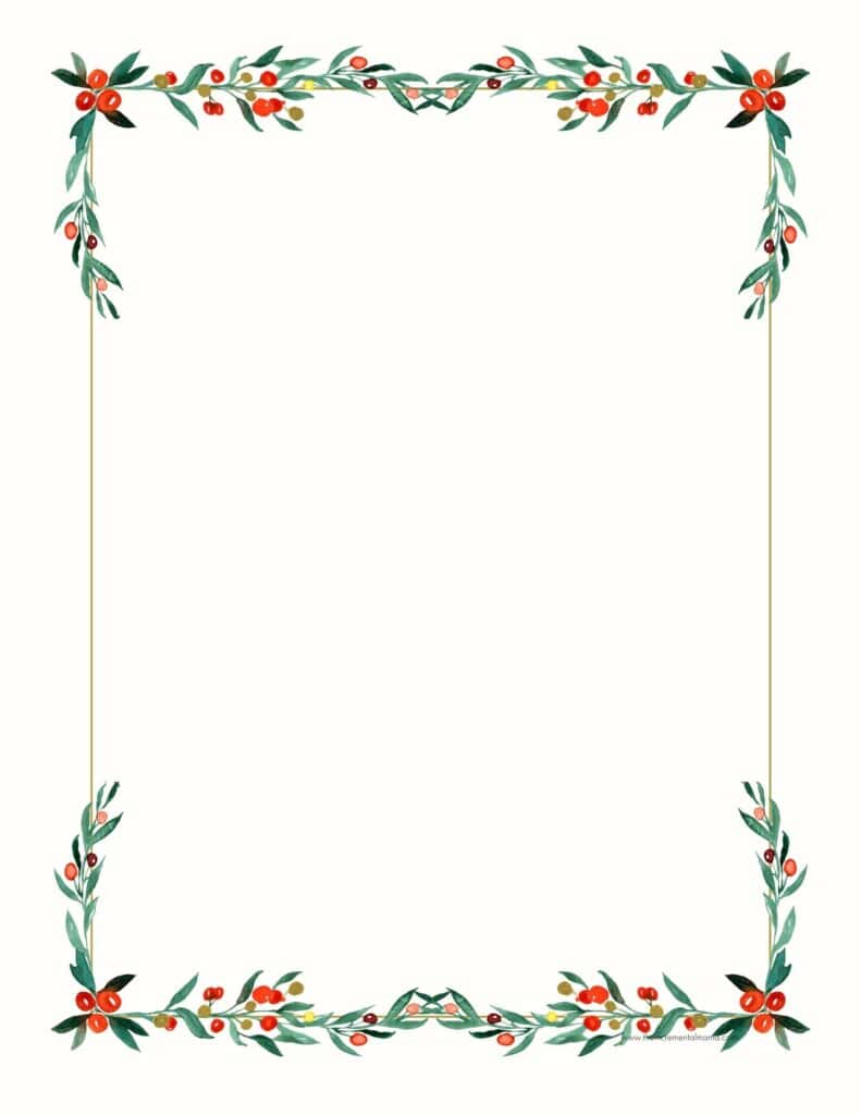 Free printable christmas border printable templates