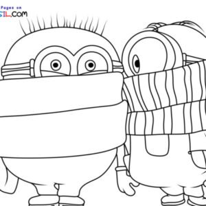 Minions christmas coloring pages printable for free download