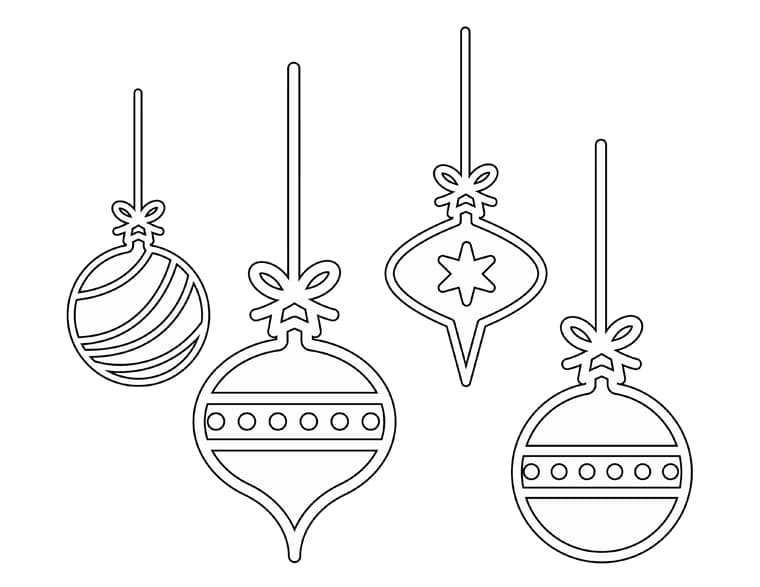 Free coloring pictures of christmas ornaments printable pages