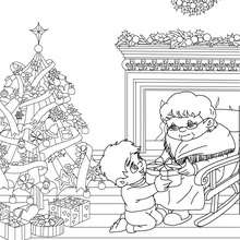 Christmas scenes coloring pages