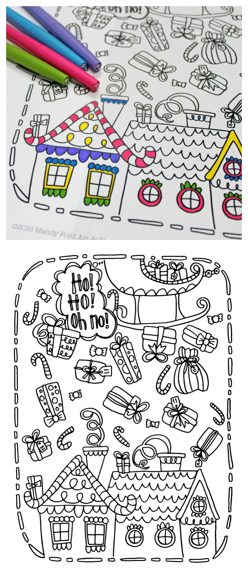 Printable christmas coloring page
