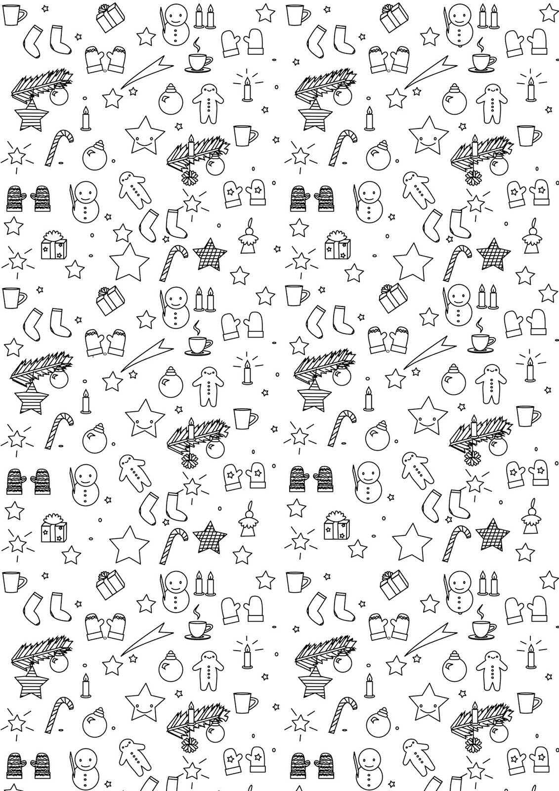 Free digital christmas scrapbooking paper doodles