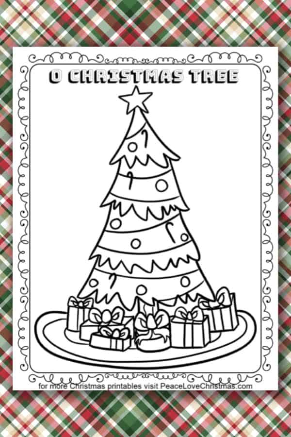Christmas tree coloring page