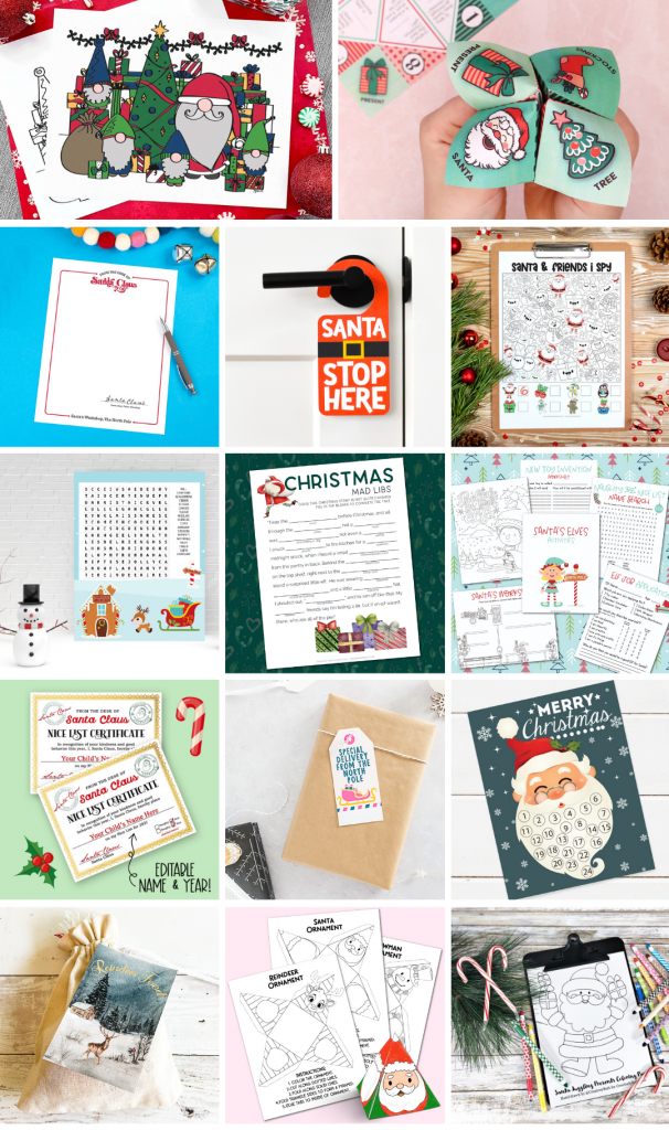 Free santa coloring page for christmas fun