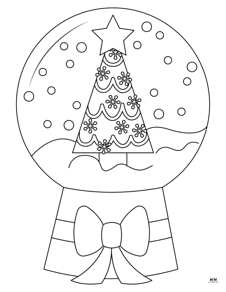 Snow globe coloring pages templates