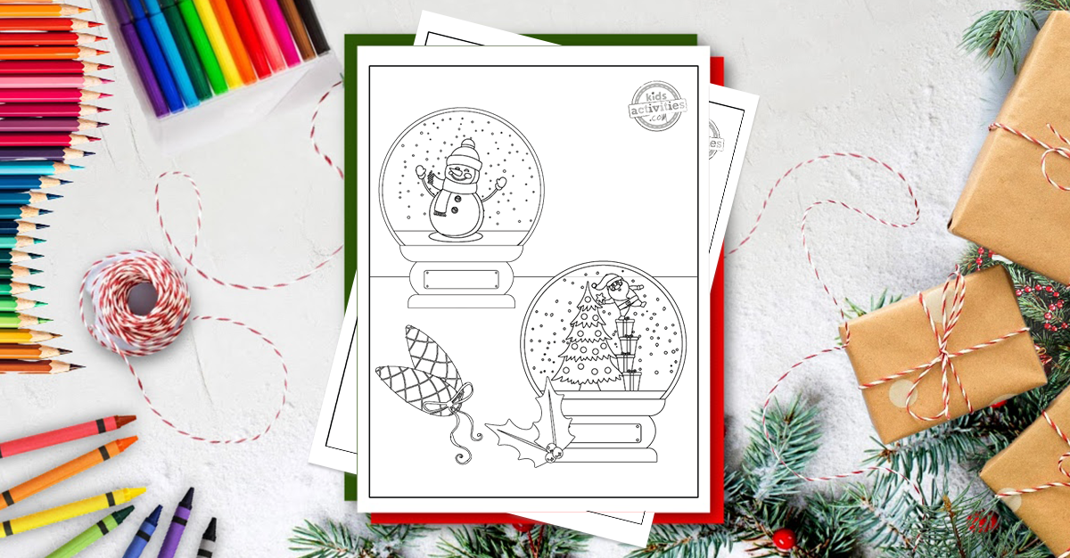 Download the best christmas snow globe coloring pages