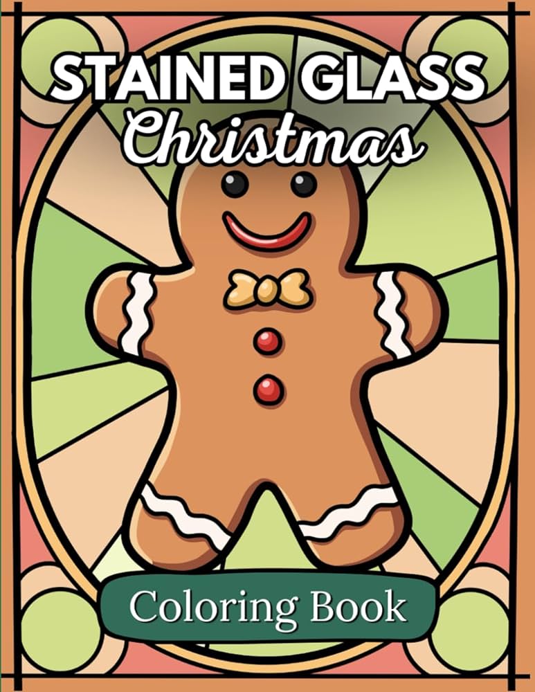 Stained glass christmas coloring book an adult coloring book for relaxation and stress relief stained glass coloring books meg publishing books