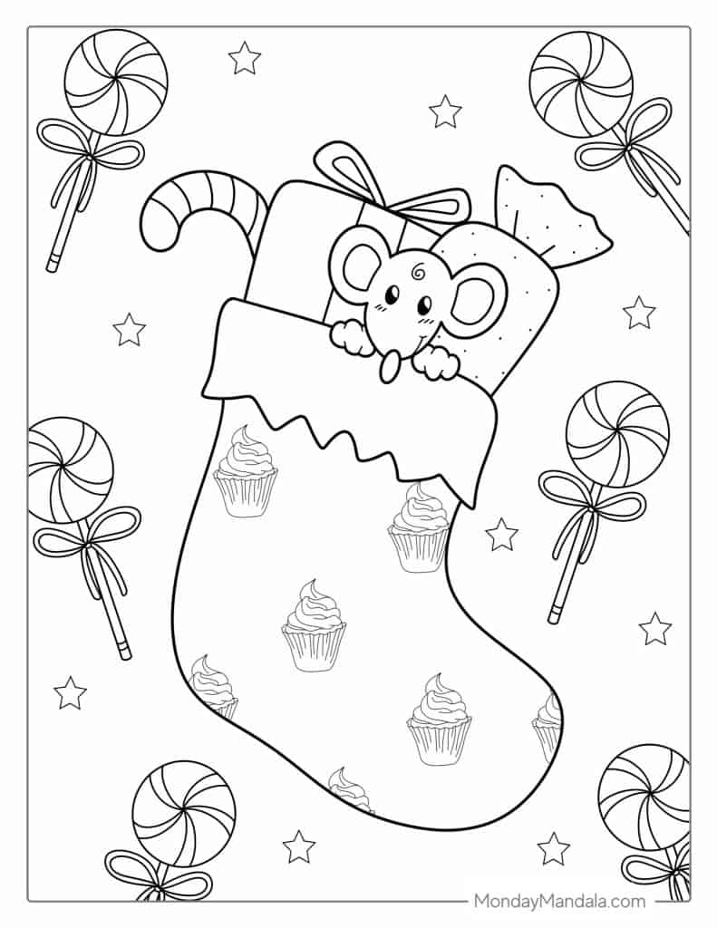 Christmas stockings coloring pages free printables