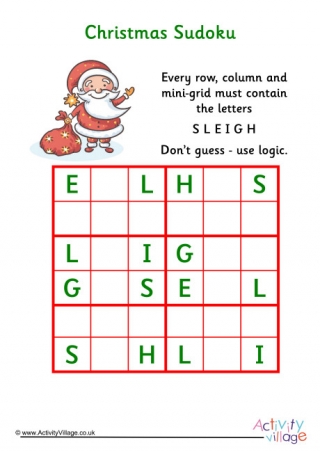 Christmas sudoku easy