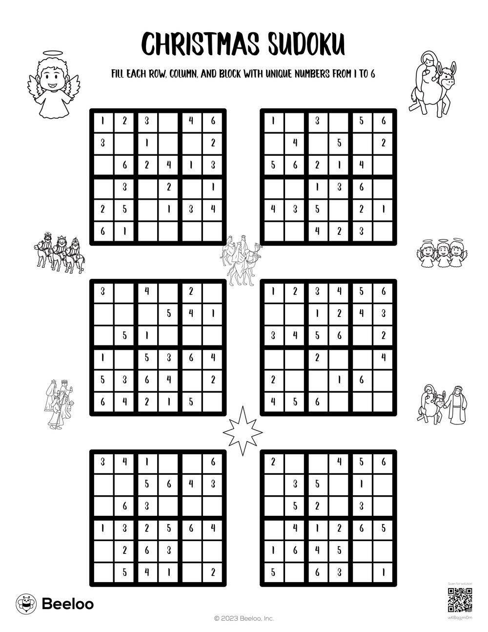 Christmas sudoku â printable crafts and activities for kids