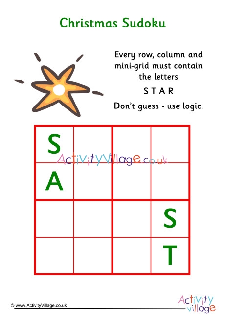 Christmas sudoku easy