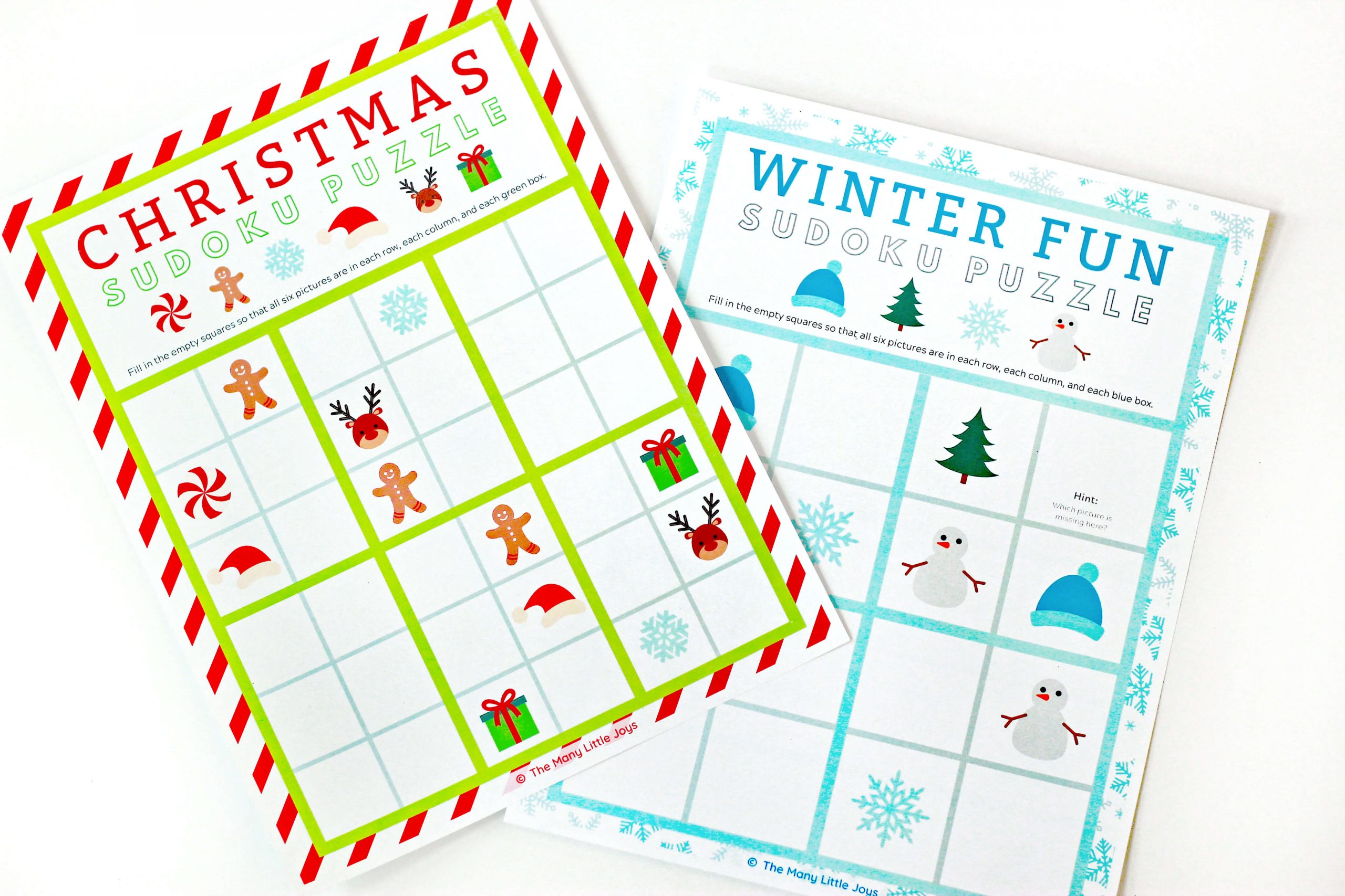 Christmas sudoku for kids free printable