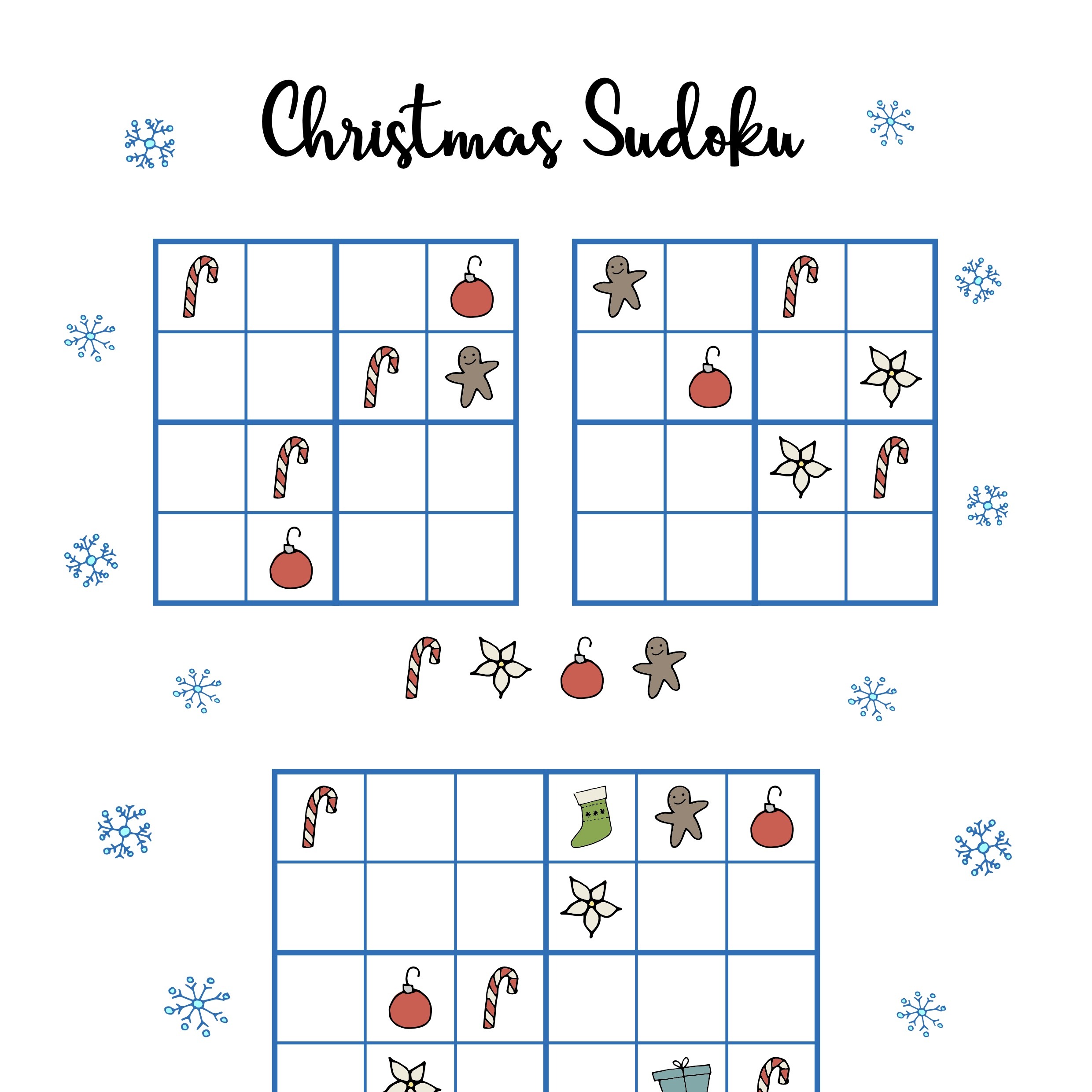 Free christmas printables â sudoku mama geek