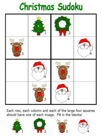 Christmas sudoku puzzles