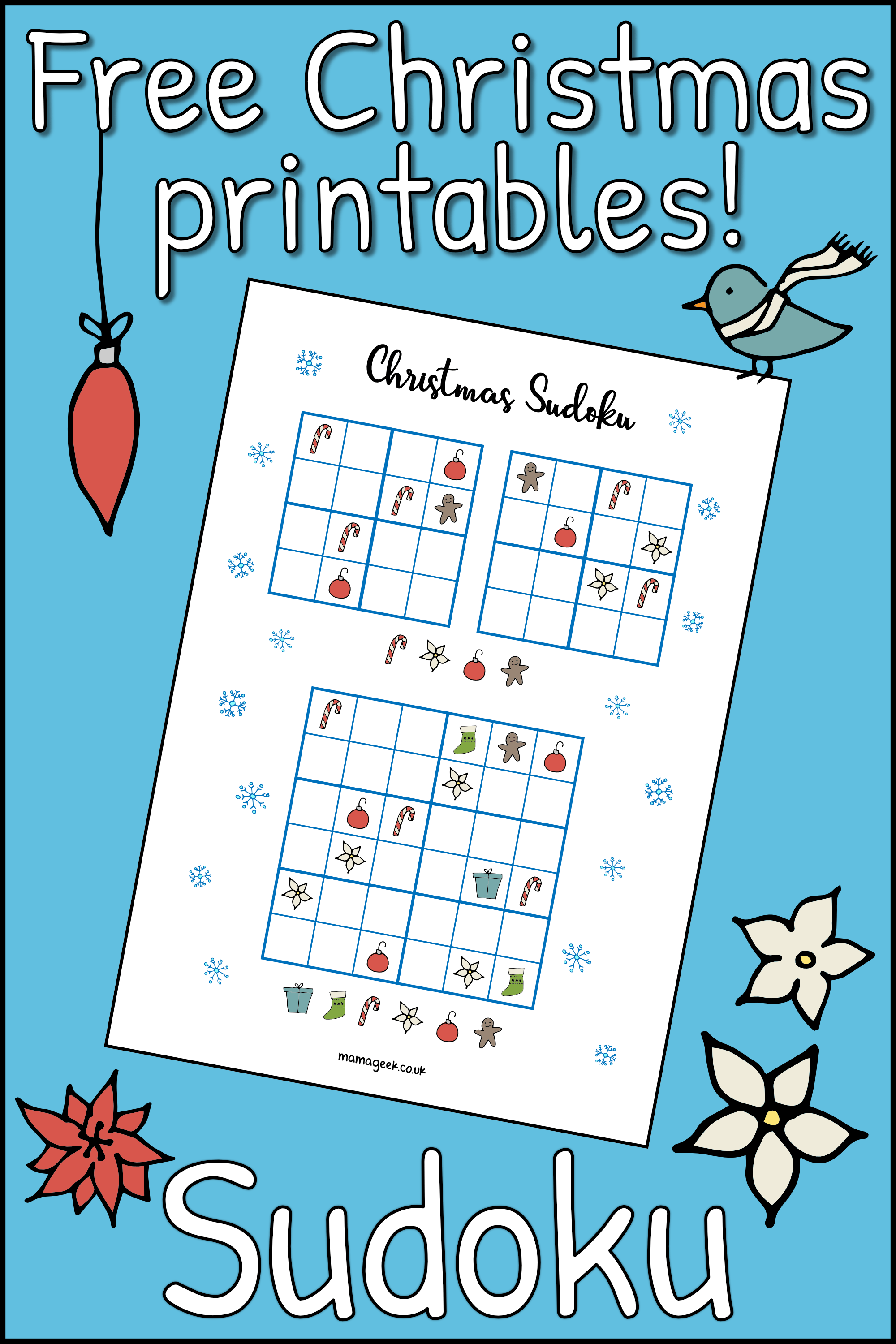Free christmas printables â sudoku mama geek