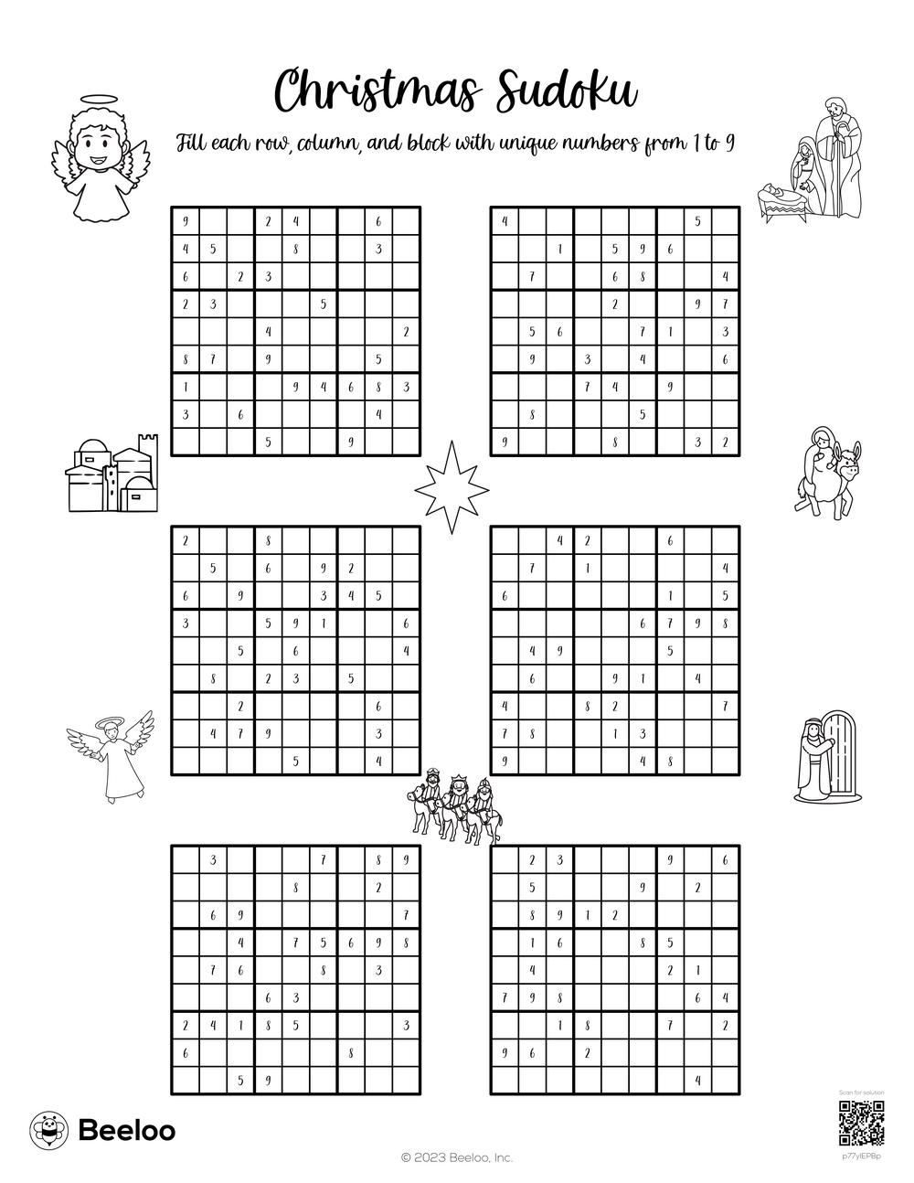 Christmas sudoku â printable crafts and activities for kids
