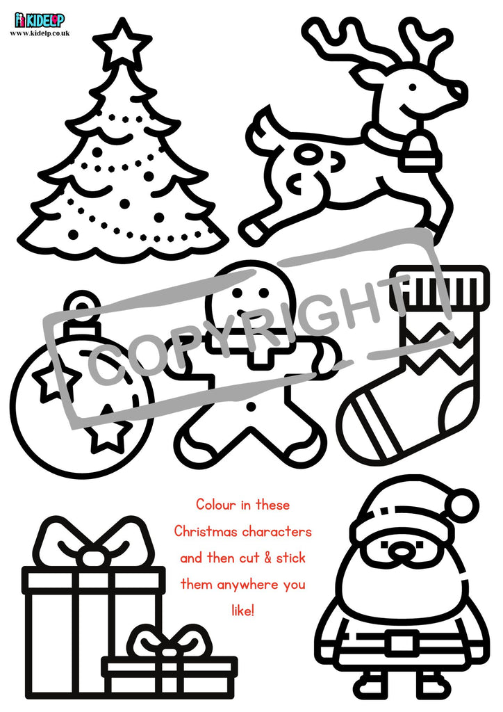 Kids christmas louring printables pages â