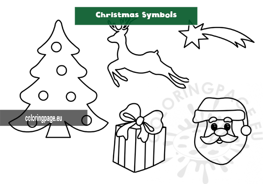 Set christmas symbols pattern coloring page