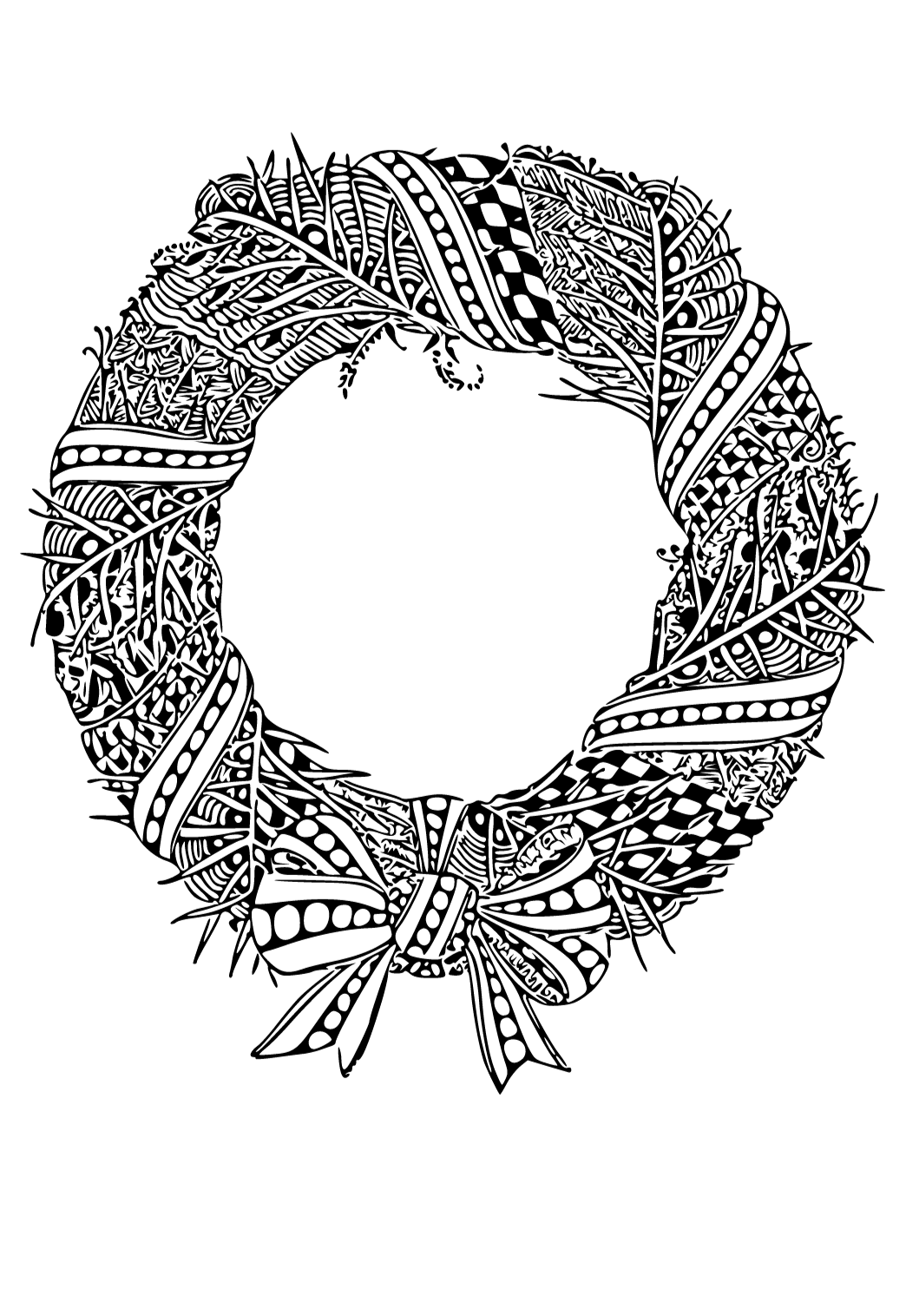 Free printable christmas symbol coloring page for adults and kids