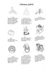 Christmas symbols coloring page