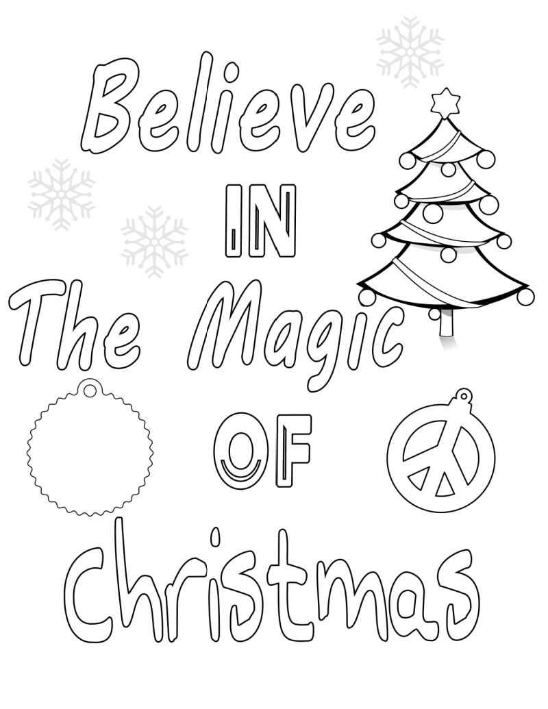 Christmas magic coloring page