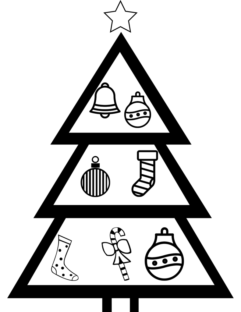 Free printable christmas tree coloring page