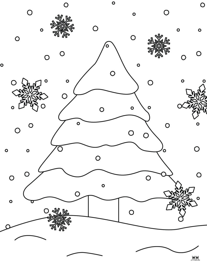 Christmas tree coloring pages templates