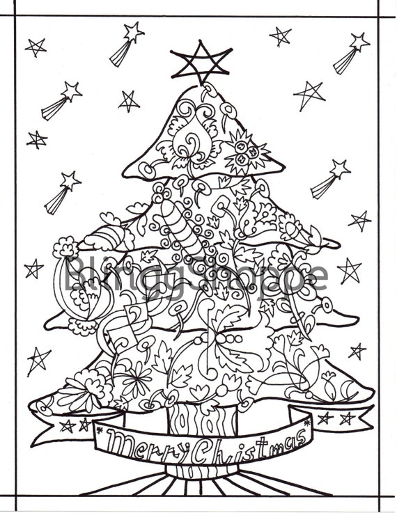 Christmas tree adult coloring page christmas coloring page printable coloring christmas page instant download