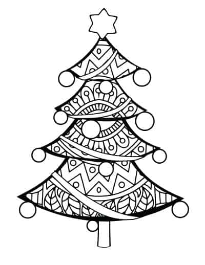 Free printable christmas tree coloring pages