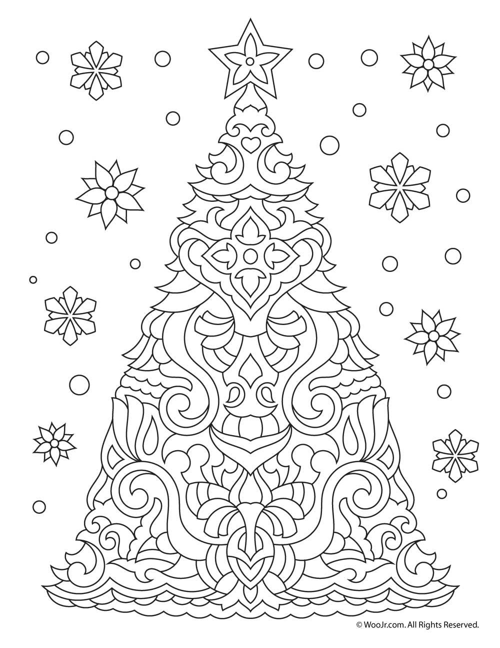 Beautiful printable christmas adult coloring pages woo jr kids activities childrens publishing printable christmas coloring pages christmas tree coloring page tree coloring page
