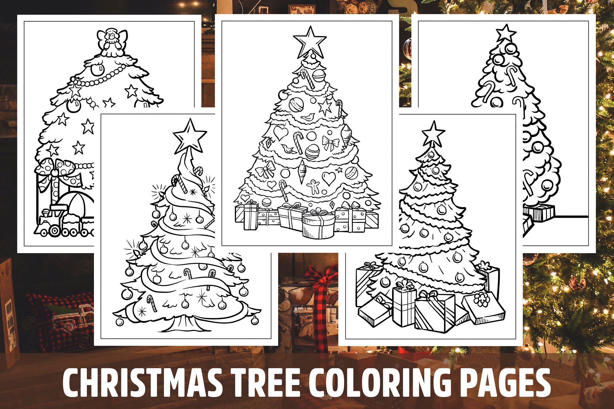 Christmas tree coloring pages for kids girls boys teens birthday school activity made by teachers