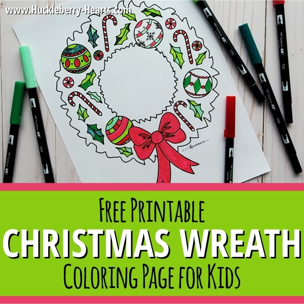Festive christmas wreath printable