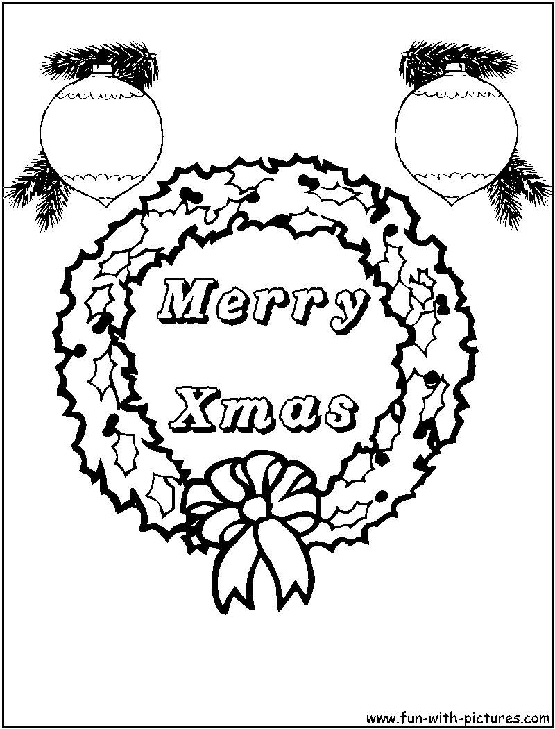Christmas wreath coloring page