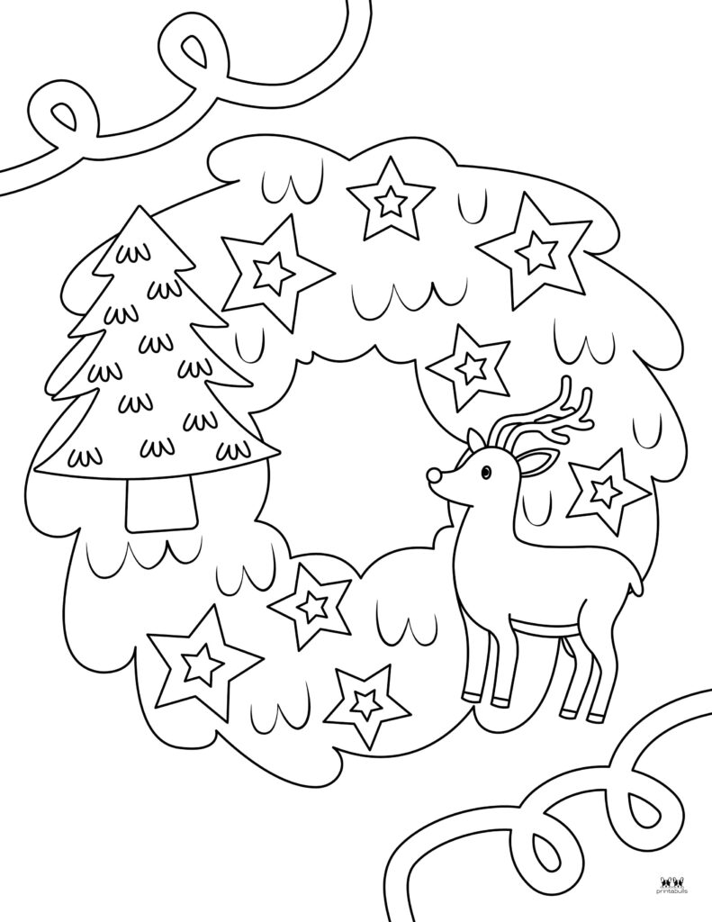 Christmas wreath coloring pages